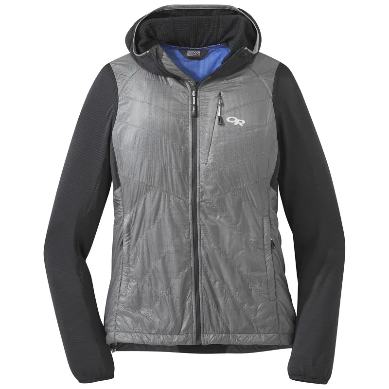 Outdoor Research Womens Vigor Hybrid Hooded Jacket Storm Light Pewter